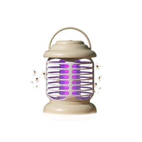 Lampe anti-moustiques électrique portable avec 3 modes d'éclairage - Kaki