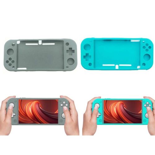 Coque en silicone gris cyan pour Nintendo Switch Lite - Lot de 2