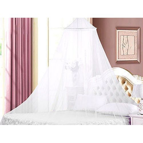 Moustiquaire À Baldaquin Pour Lit Simple - Blanc Et Bleu, Lot De 2 Avec Anneaux Et Crochets En Acier