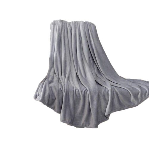 Couverture En Fausse Fourrure Gris Clair 220 X 240 Cm, Jeté De Canapé Et De Literie