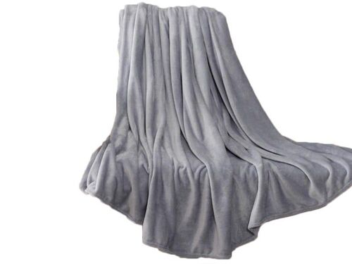 Couverture En Fausse Fourrure Gris Clair 220 X 240 Cm, Jeté De Canapé Et De Literie