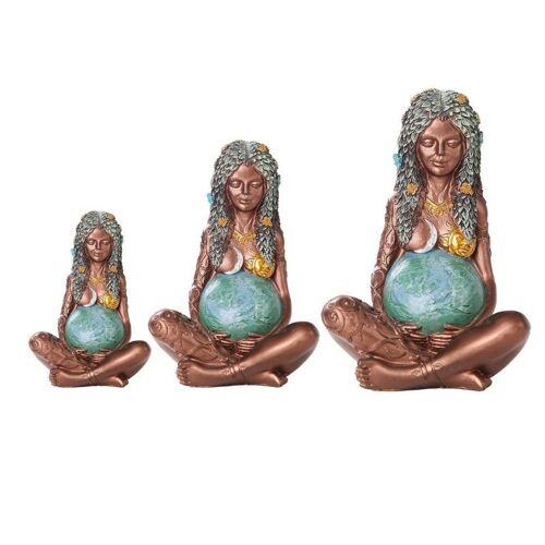 Statues en résine de la Terre Mère ¿ Figurines de la déesse Gaïa pour la décoration de la maison et du jardin ¿ Lot de 3