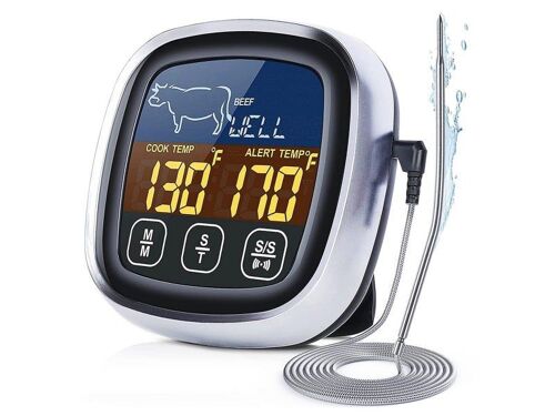 Thermomètre à viande numérique avec sonde de gril et support magnétique pour une cuisson précise