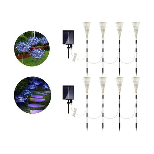 Guirlande Lumineuse Solaire À Led Starburst, 2 Pièces, 120 Lumières Multicolores, Avec Télécommande Et Minuterie