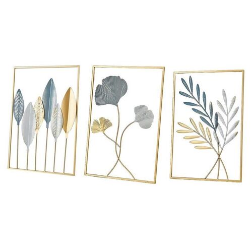 Décoration murale en métal - Ensemble de 3 pièces pour la décoration de la maison - Décoration murale pour salon, chambre, bureau