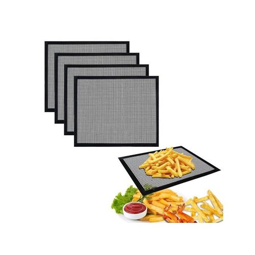 Lot de 2 tapis de barbecue en maille antiadhésive pour charbon de bois, fours et fumoirs