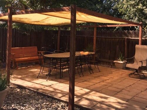 Voile D'ombrage Extérieur 2 X 2 M, Protection Uv, Jaune, Avec Corde Et Boucles De Verrouillage