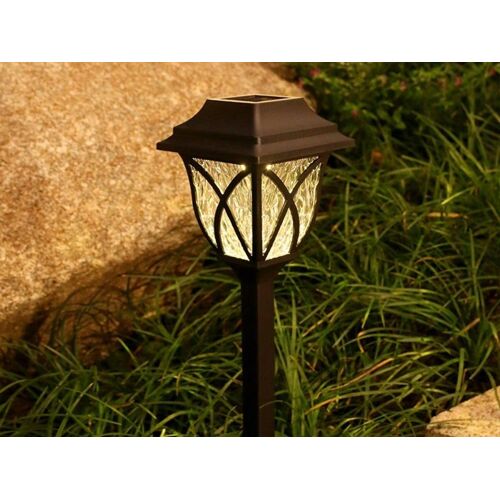 Lampes Solaires De Sol Pour Patio, Allée, Jardin - Lot De 2, Lumière Chaude, Décoration Extérieure