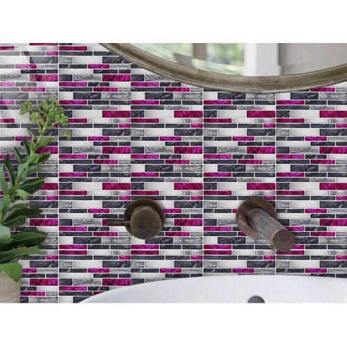 Lot de 20 autocollants imitation marbre violet 10 x 10 cm pour décoration d'intérieur