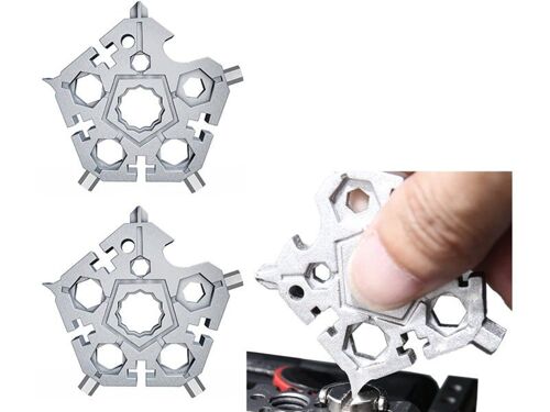 Clé multifonction 23 en 1 en forme d'étoile - Compacte, durable et polyvalente pour une utilisation en extérieur et au quotidien