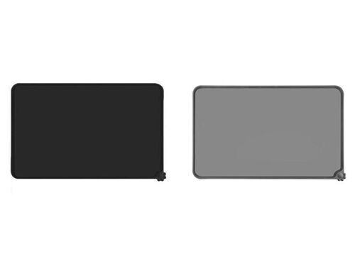 Ensemble De Tapis De Gamelle En Silicone Pour Chien Et Chat ¿ Imperméable, Facile À Nettoyer, Lot De 2 (Noir Et Gris)