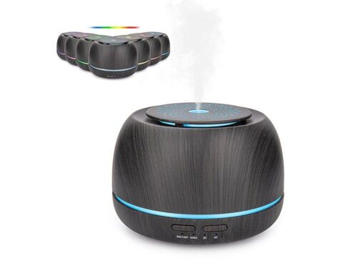 Diffuseur D'huiles Essentielles 300 Ml Avec Lumières Led Et Réglages De Brume Réglables - Noir 