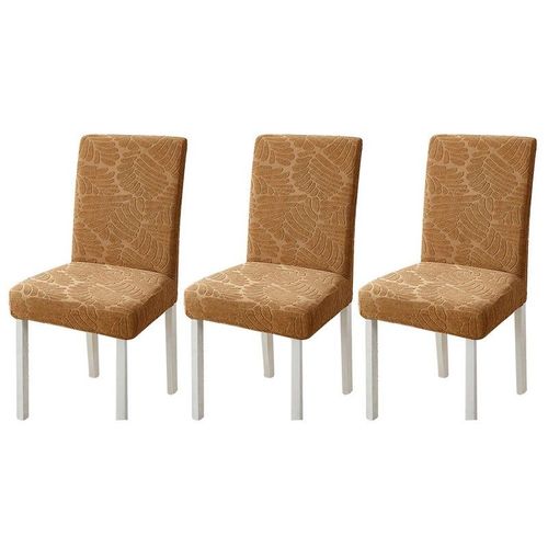 Housses De Chaise De Salle À Manger Extensibles 3x - Lavable Couleur Café, Convient À La Plupart Des Chaises, Lot De 3