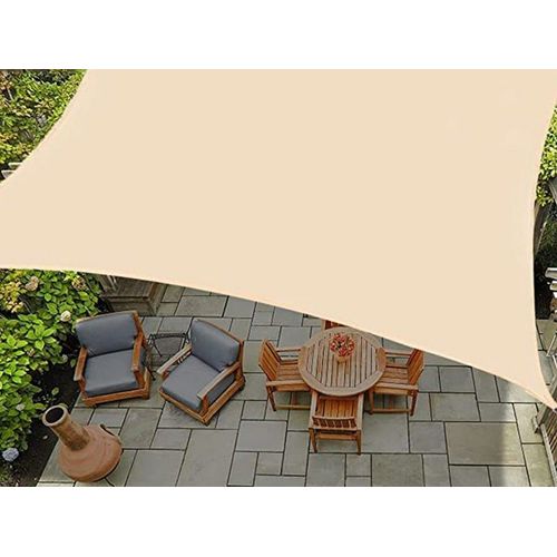 Voile D'ombrage Imperméable 2 X 3 M, Protection Uv, Beige