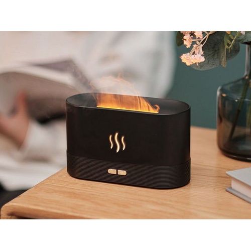 Diffuseur d'huile et humidificateur à flamme 3D avec luminosité réglable et technologie ultrasonique
