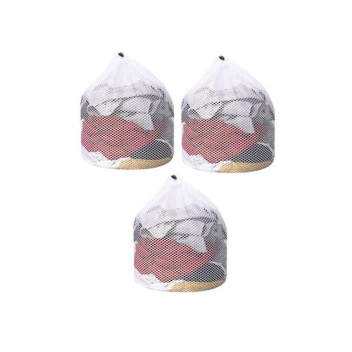 Lot de 3 sacs à linge en maille 50 x 70 cm avec cordon de serrage pour vêtements délicats