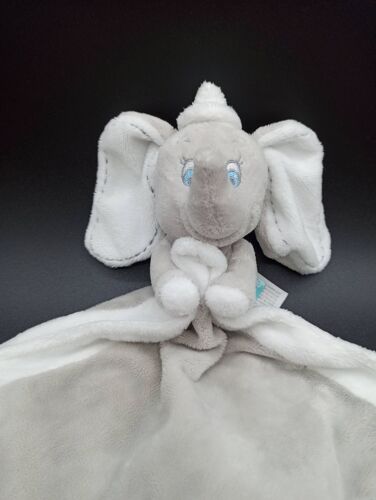 Doudou plat éléphant gris blanc Dumbo mouchoir - DISNEY