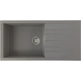 STRADOUR Evier a encastrer CUBE. en SMC GRIS BETON - 16. 1 bac. dim. 100 50 cm. vidage manuel