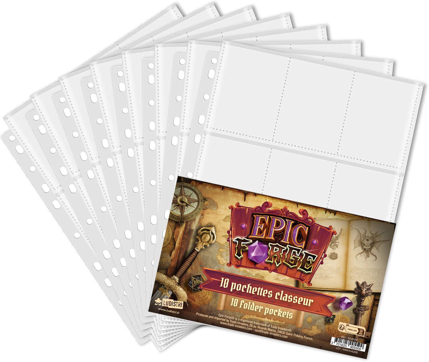Pack 10 Feuilles Rangement Cartes - Epic Forge