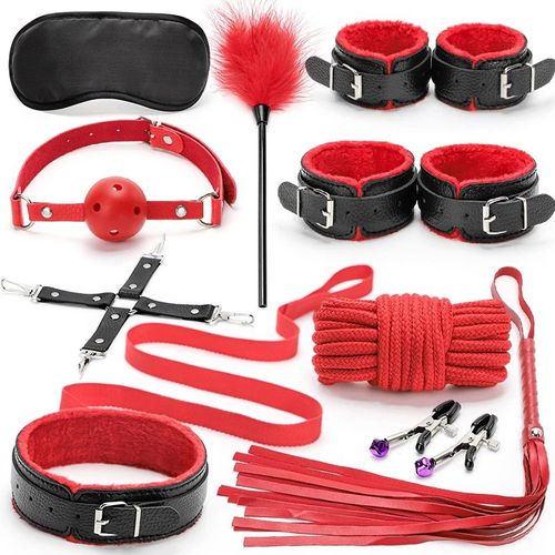 Ensemble De Bondage Bdsm En Cuir, Jeux Pour Adultes, Contraintes, Jouets Sexuels Pour Couples, Esclave, Sm, Jouets Érotiques Sexy, Menottes, 10, Pièces/Ensemble