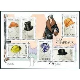 Mode : Les Chapeaux Masculins Et Féminins Feuillet 5277 Année 2018 N° 5277 5278 5279 5280 5281 5282 Yvert Et Tellier Luxe