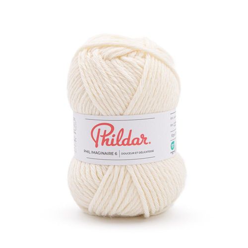 Phil Imaginaire¿6 ¿ Phildar ¿ Laine Épaisse Cocooning. Color : Ecru