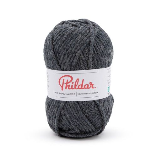 Phil Imaginaire¿6 ¿ Phildar ¿ Laine Épaisse Cocooning. Color : Anthracite Gris