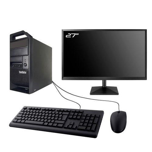 PC Lenovo ThinkStation E31 Ecran 27" Intel I7-3770 RAM 8Go SSD 240Go W11 Wifi