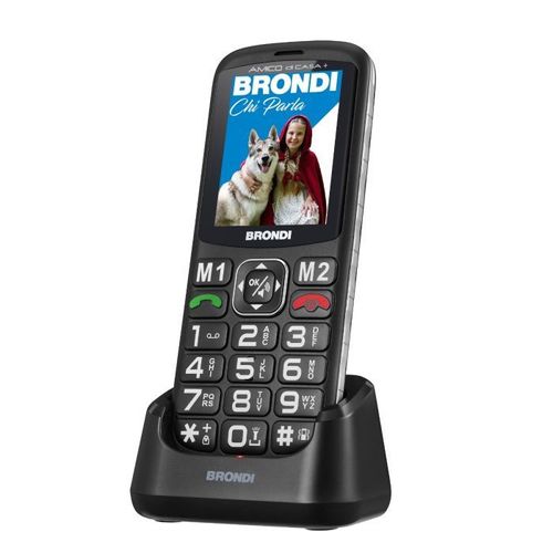 Brondi AMICO DI CASA+ 2.4" Noir Téléphone pour seniors