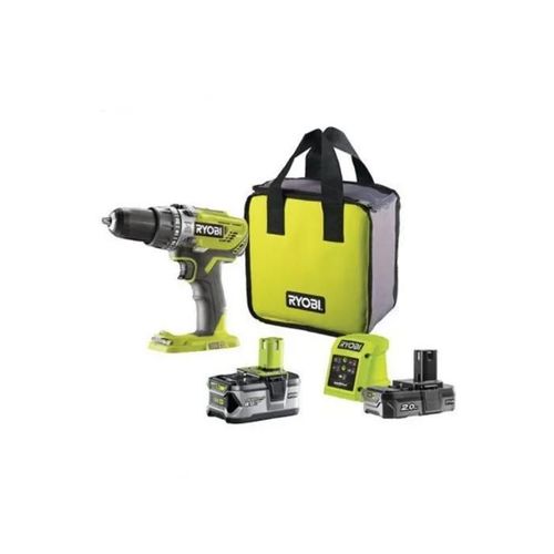 Ryobi Perceuse-visseuse à percussion 2 vitesses 18V, 1x2,0Ah et 1x4,0Ah - R18PD3-242S
