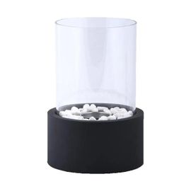 Cheminée bioéthanol ronde - D 18,8 x H 27 cm - Noir