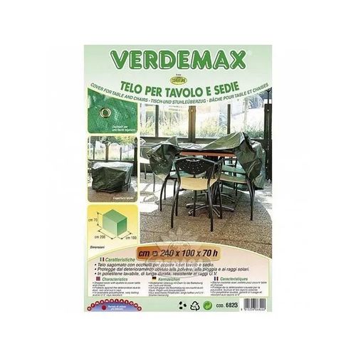 Telo Rettangolare Impermeabile Per Tavolo E Sedie Cm 240x100xh70 Verdemax