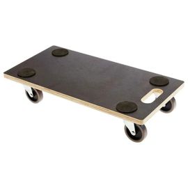 Sottovaso Rettangolare Con Ruote In Legno Multistrato 58x29cm Verdemax Per Piante E Fiori