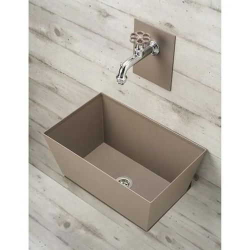 Fontana A Parete Da Giardino Con Rubinetto E Vasca Rettangolaretortora Bel-Fer