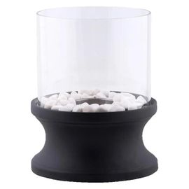 Cheminée bioéthanol concave - L 19,9 x l 19,9 x H 24,6 cm - Noir