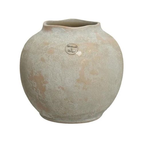 Vaso Ceramico Beige 21cm Per Interno Esterno Arredo