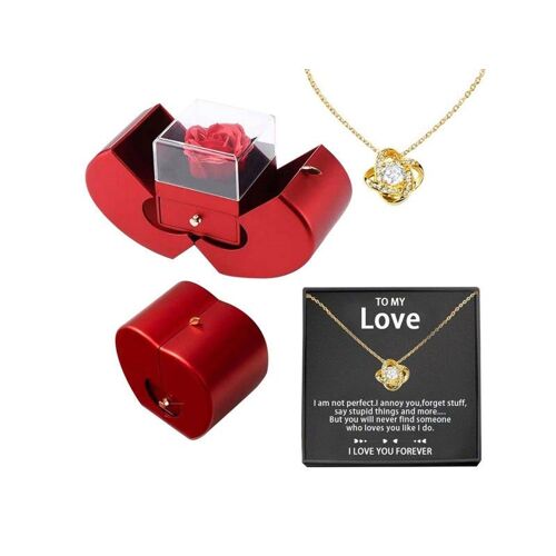 Collier Amour Éternel Avec Coffret Cadeau Rose - Or