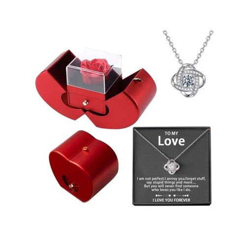 Collier Amour Éternel Avec Coffret Cadeau Rose - Argent