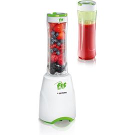 SUBZONAL-SEVERIN Smoothie Mix & Go, 600 ml, env. 300 W, Inclus : 2 Récipients à Boisson avec Couvercle, SM 3735, Blanc/Vert