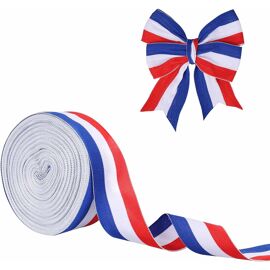 Ruban Tricolore Satin Bleu Blanc Rouge - 2 Rouleaux De 50m X 10mm Pour Emballage Et Décoration