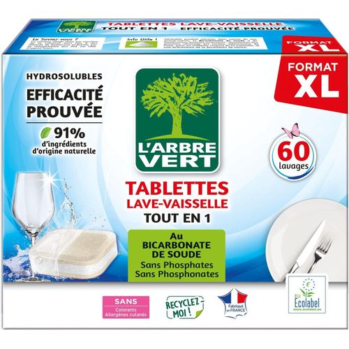 meimie-Tablettes Lave-Vaisselle Hydrosolubles,60 Doses(Lot De 1)