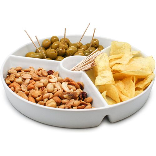 Meimie-Fih 333 Assiette De Snacks,Porcelaine,Blanc,19.5x19.5x3.5cm