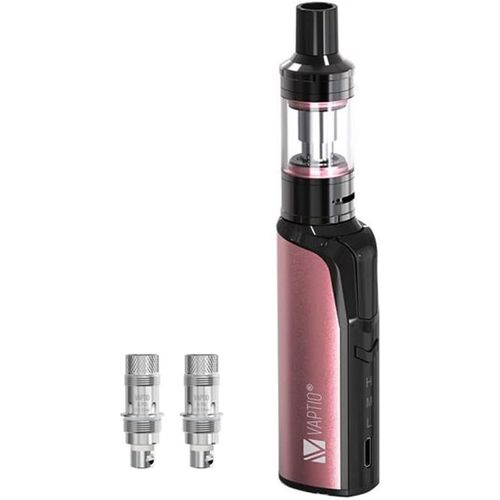 Cosmo cigarette électronique Vape kit complet 2,0ml Atimozer 30W 1500mah Batterie Vape Kit 2 unité Cosmo Bobines 0,7ohm 1,6ohm résistance, Sans e liquide Sans nicotine (Rose Or)