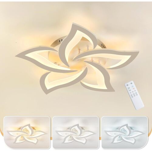 Subzonal-Plafonnier Led Dimmable De 3000k-6000k,Lustre Chambre Design De Creative Petal 28w 2800lm, Luminaire Plafonnier Aluminium Avec Télécommande