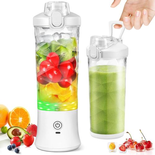 Mixeur Portable Pour Smoothie,Blender Mixeur Avec 600 Ml De Grande Capacité Et Batterie 4000 Mah,6 Lames 3D Et Ipx67 Étanche,Moteur 270 W Pour Faire Des Milkshakes Et Smoothies