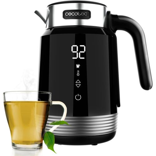 SUBZONAL-Bouilloire Électrique ThermoSense 600 Touch Black de 1,7 L, 2200 W, Sans BPA, Acier Inoxydable et Plastique de Haute Qualité, Lumière LED et Indicateur de Fonctionnement, Base à 360º