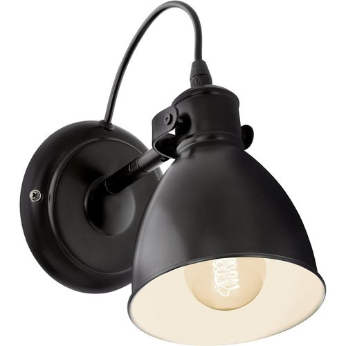 Lampe Murale Priddy, Applique Murale À Flamme Au Design Industriel, Spot Mural Rétro En Acier, Couleur : Noir, Blanc, Douille : E27