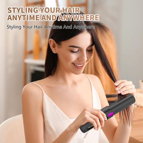 Kalanka-Fer À Lisser , Lisseur Boucleur Cheveux 2 En 1 Portable Mini, Usb Rechargeable, 160°C-220°C, Chauffage Rapide, Batterie 4500 Mah, Gris