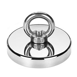 anw-Aimant En Néodyme, Aimant Néodyme À Oeillet Ø90 X H18 Mm, Aimant Puissant Large Avec Piton À Oeil Et Trou Fraisé Pour La Pêche À L'Aimant Et La Récupération En Rivière(350 Kg D'Aspiration)
