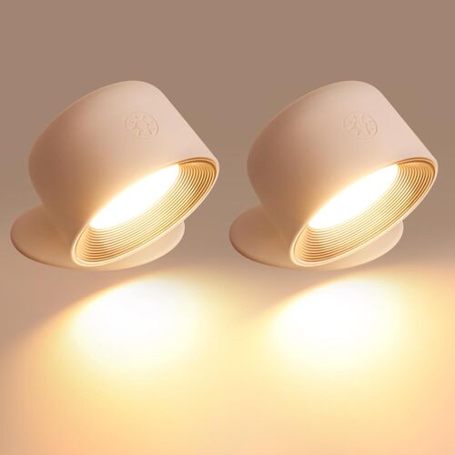 Subzonal-Applique Murale Intérieure,2pcs Lampe Murale Sans Fil Avec Télécommande,5 Niveaux De Luminosité,16 Modes De Couleur,Lampe Led Rechargeable,Rotation À 360°,Pour Chambre,Salon,Couloir.